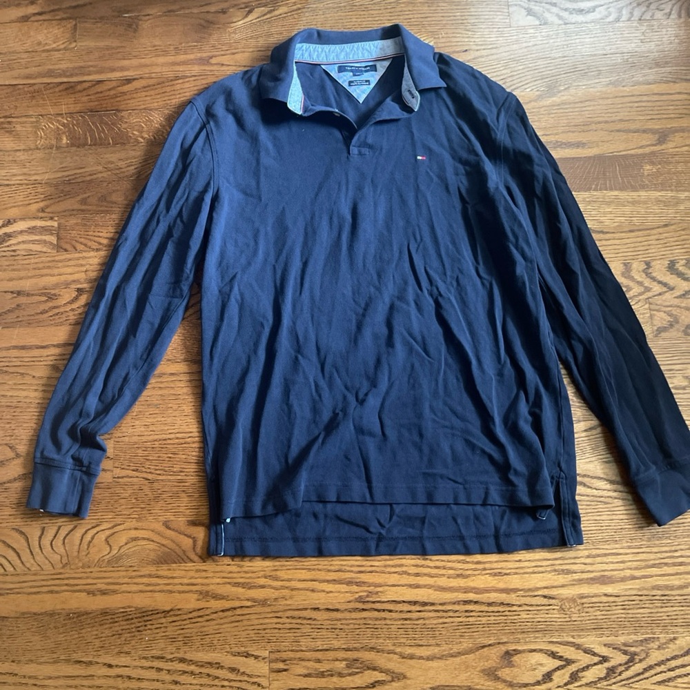 Tommy Hilfiger Navy Long Sleeve Polo